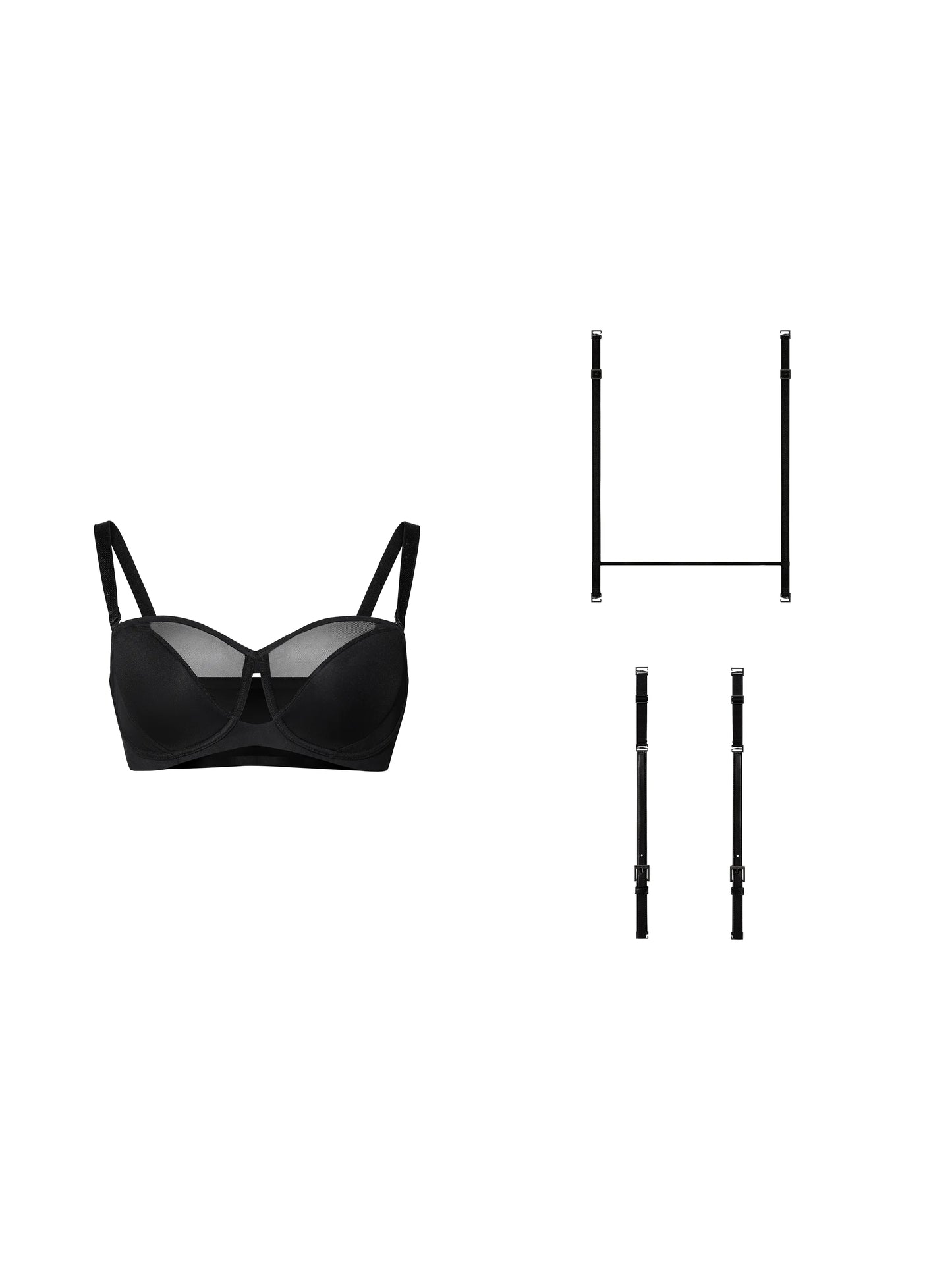 1/2-Cup Lightly Padded Demi Bra & H Back Straps