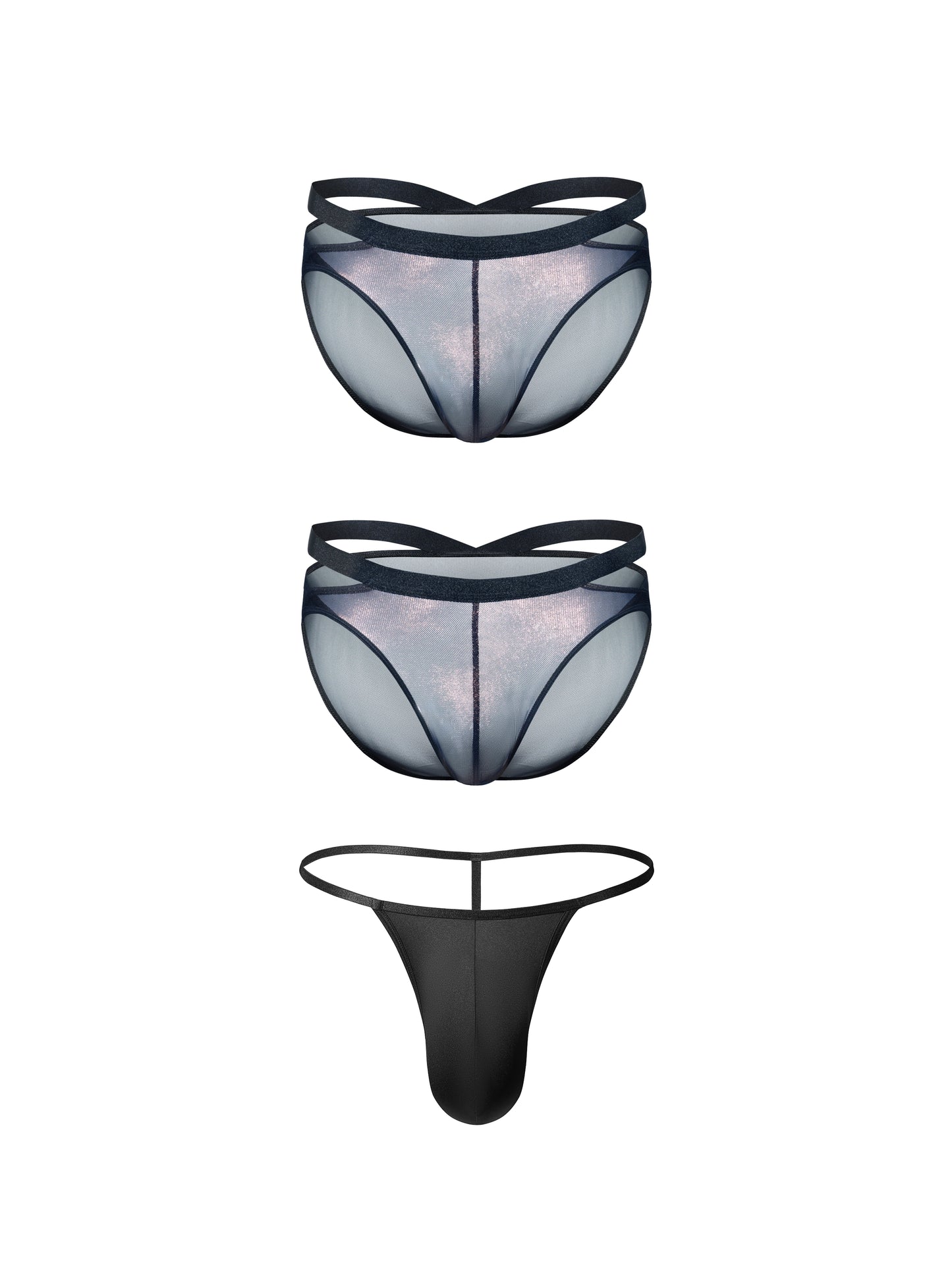 Dual-Lustre Structural Lift Side-Strap Briefs*2