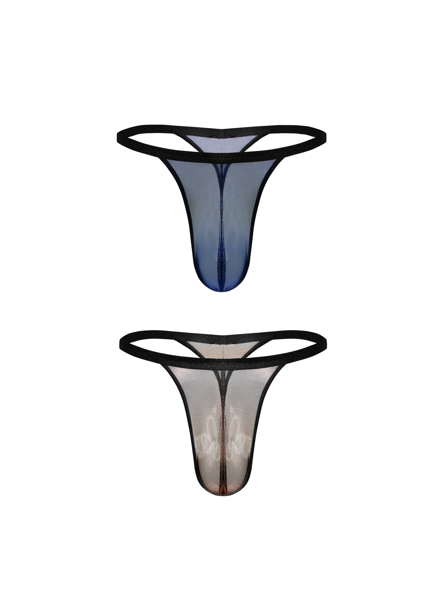 Sparkling Ribbed Mesh Panel Brief White Black