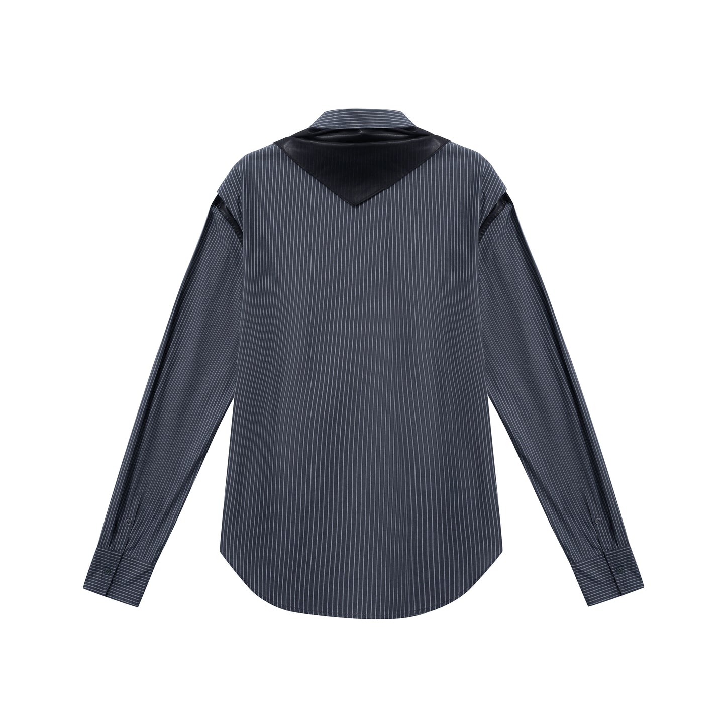Detachable-Scarf Wide-Shoulder Shirt