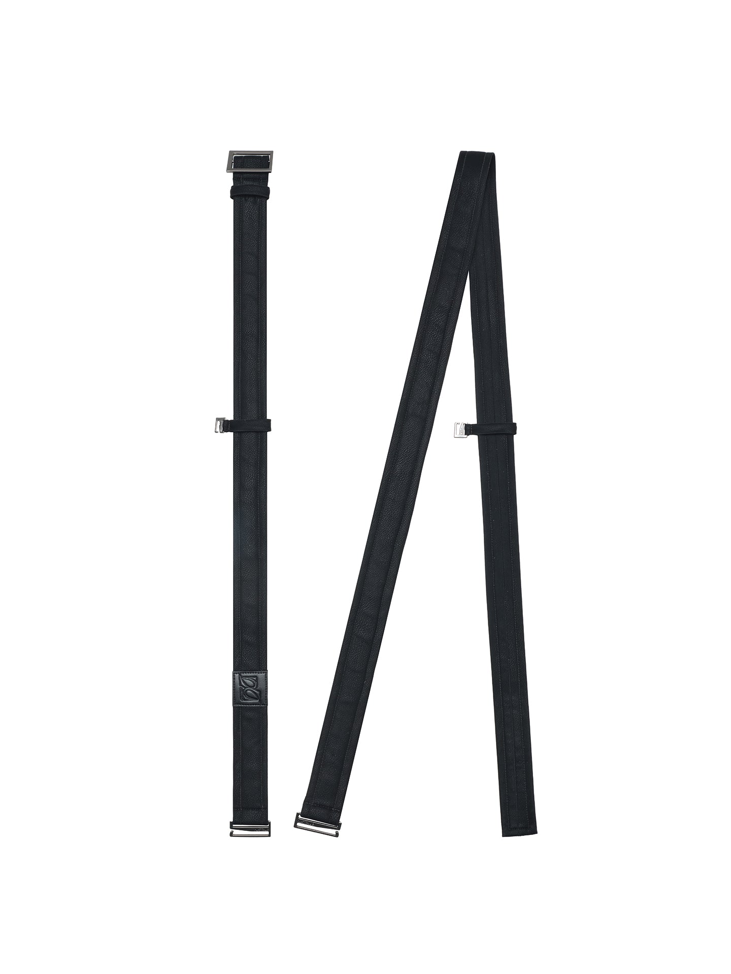 Exposed Thong & Faux Leather Belt