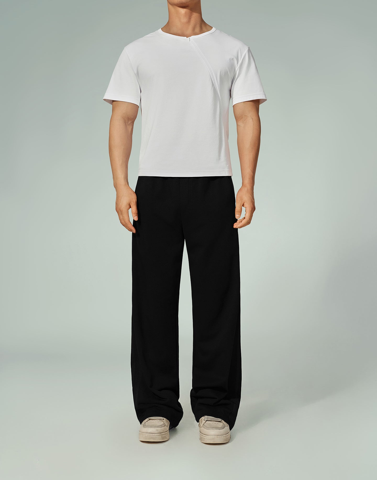 Side-Zip T-Shirt (White)