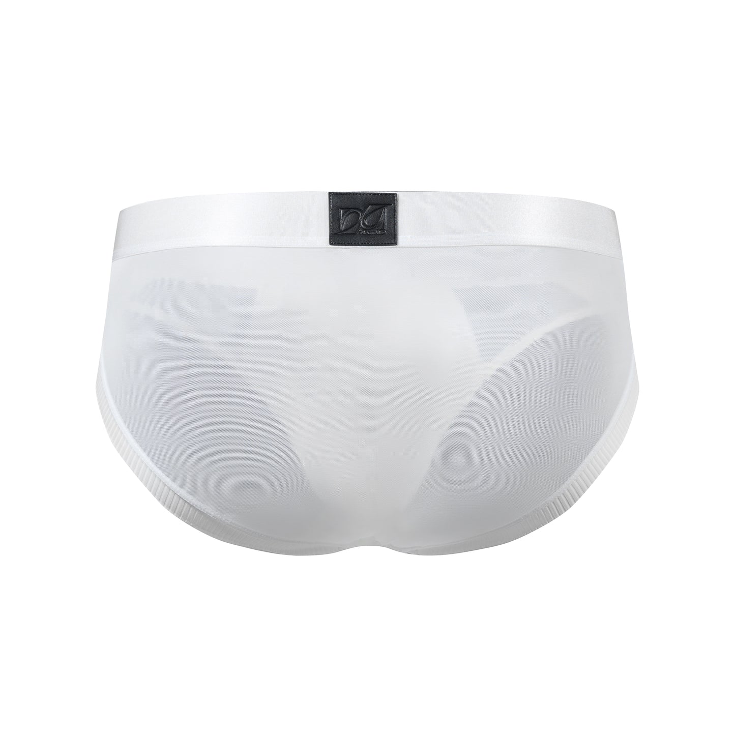 Sparkling Ribbed Mesh Panel Brief White Black
