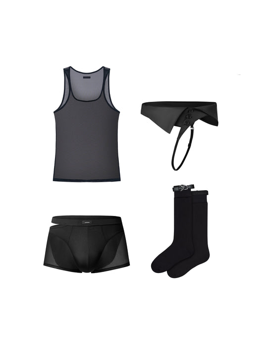 Side Cutout Mesh Trunk & Vest Accessory Set