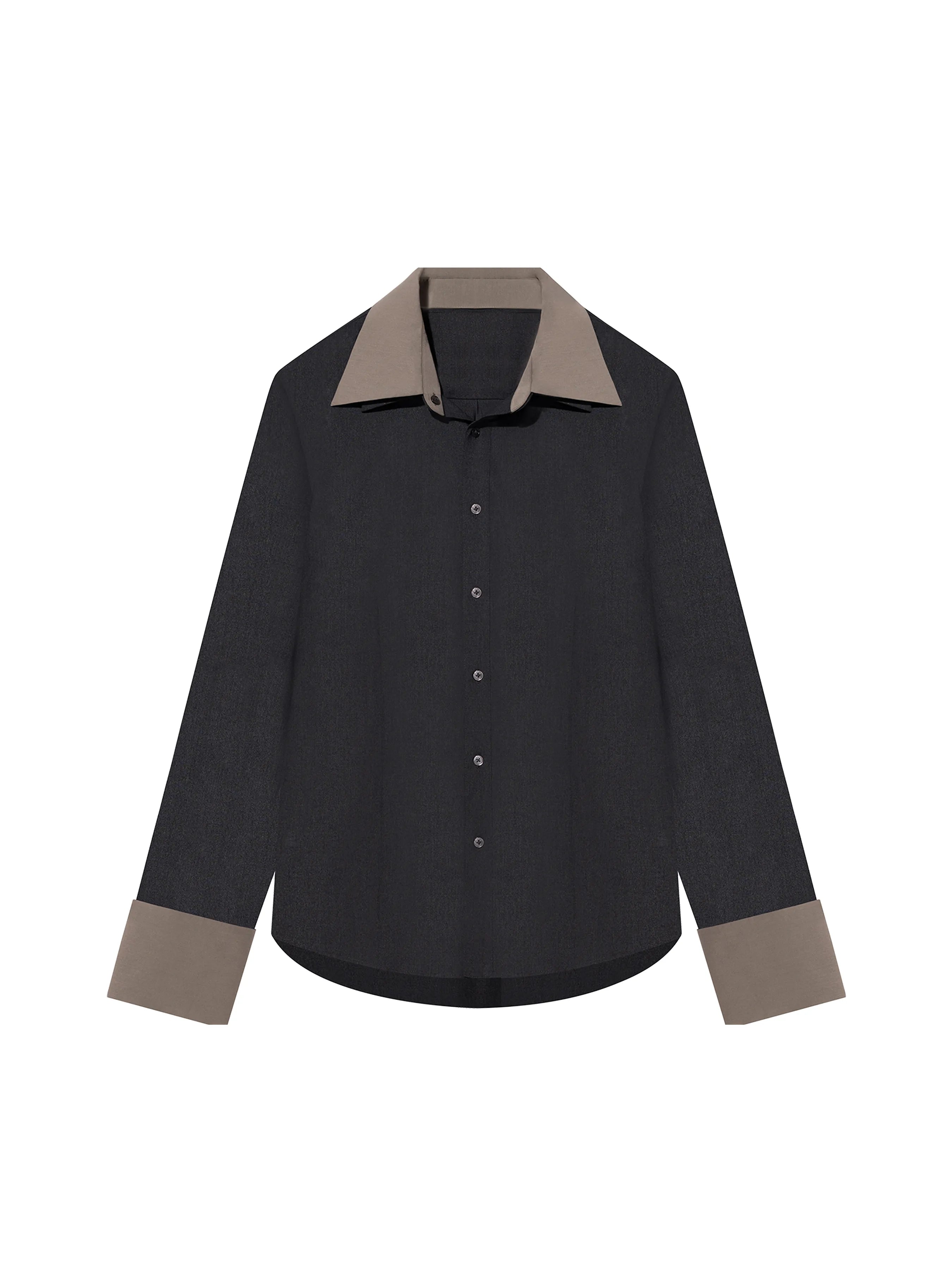Long-Sleeve Shirt (Dark Heather/Khaki)