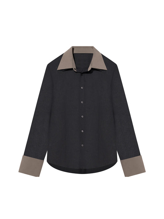 Long-Sleeve Shirt (Dark Heather/Khaki)