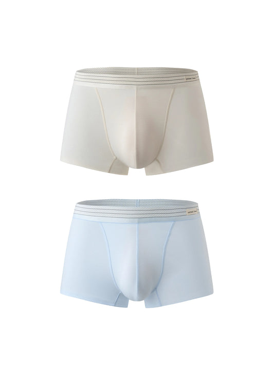 Striped Trunks*2 (Sand White+Shoal Blue)