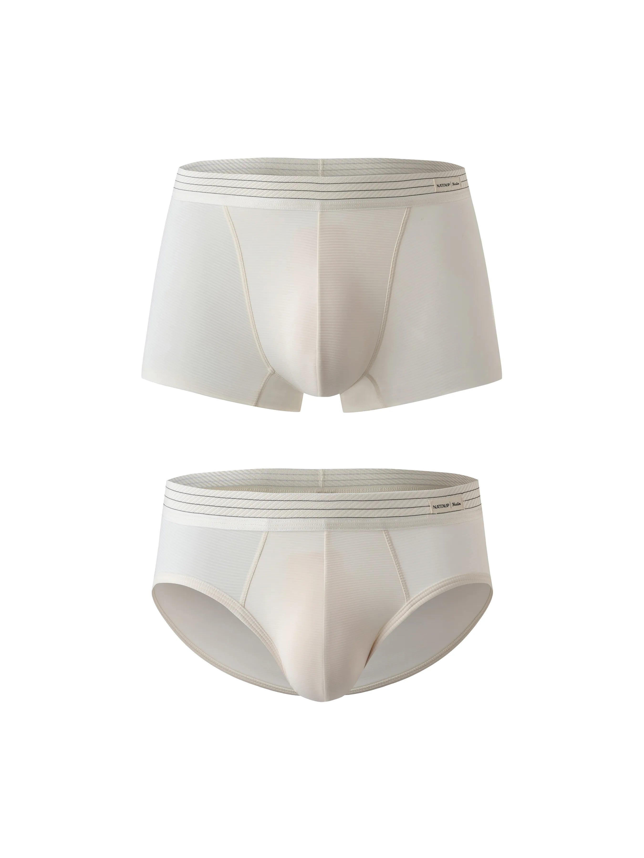 Striped Trunk & Brief (Sand White)
