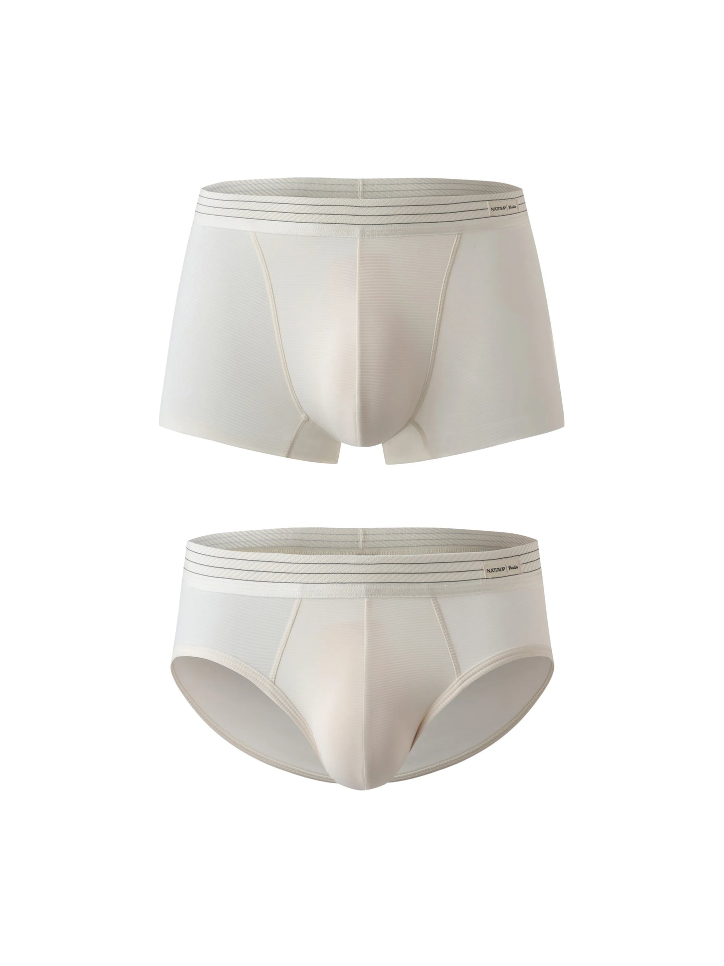 Striped Trunk & Brief (Sand White)