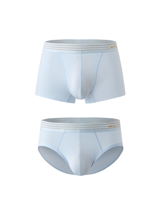 Striped Trunk & Brief (Shoal Blue)