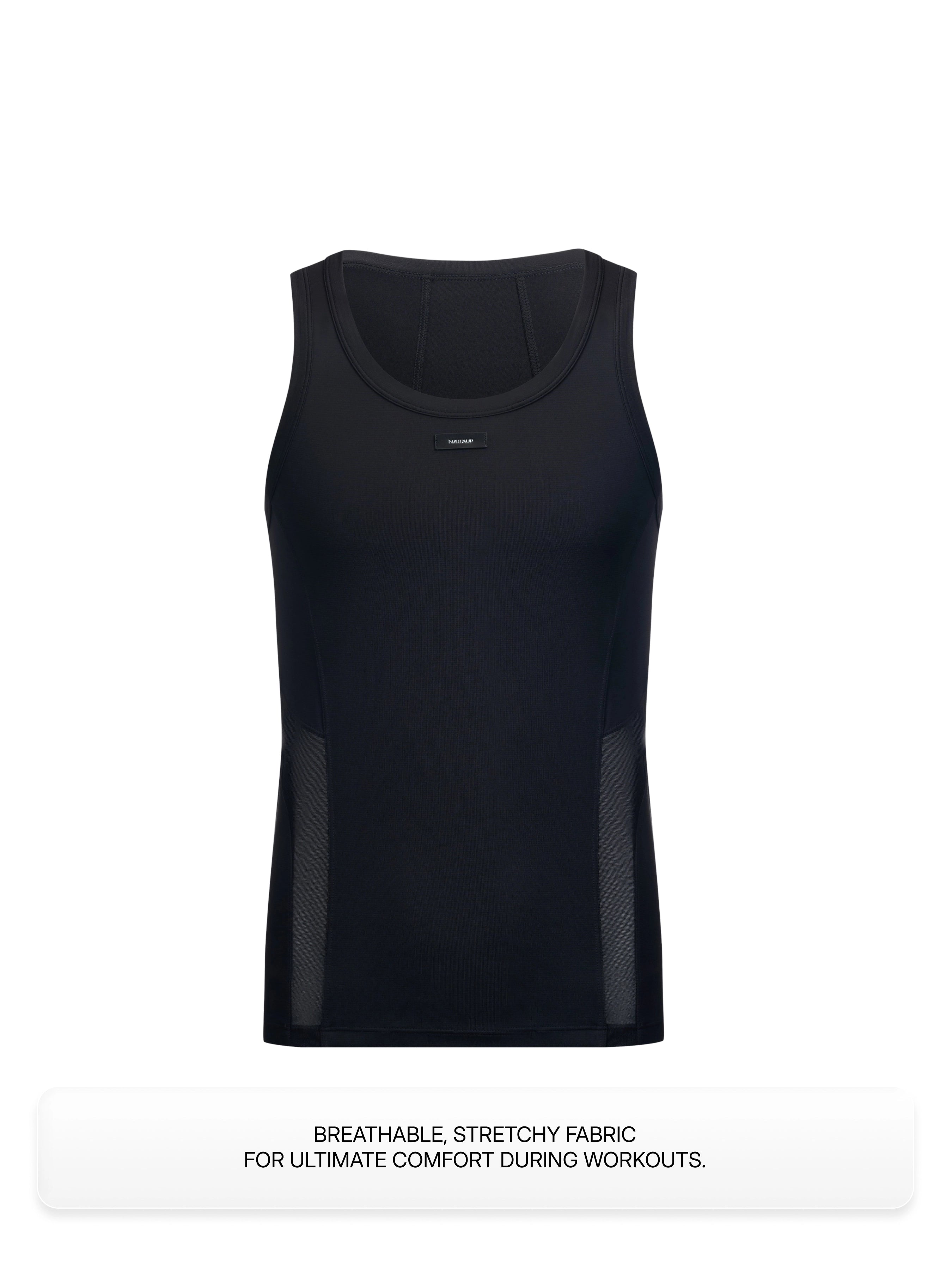 Mesh Panel Sport Vest（Black）