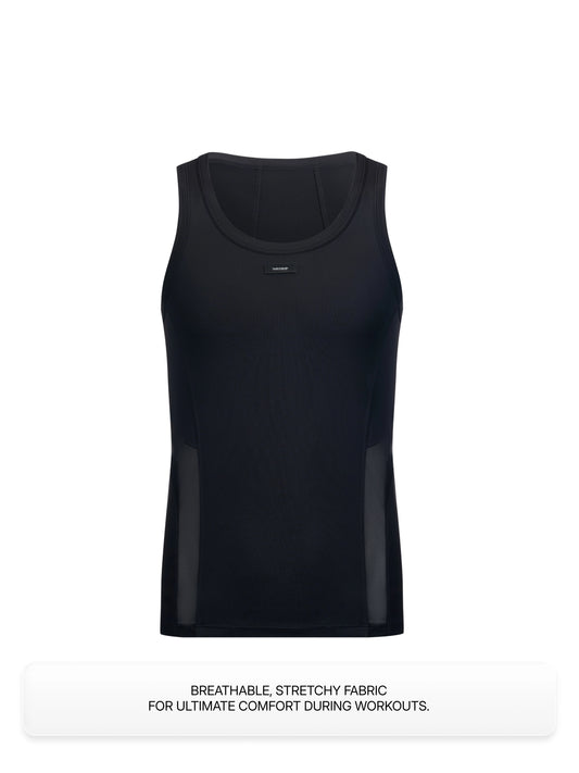 Mesh Panel Sport Vest（Black）