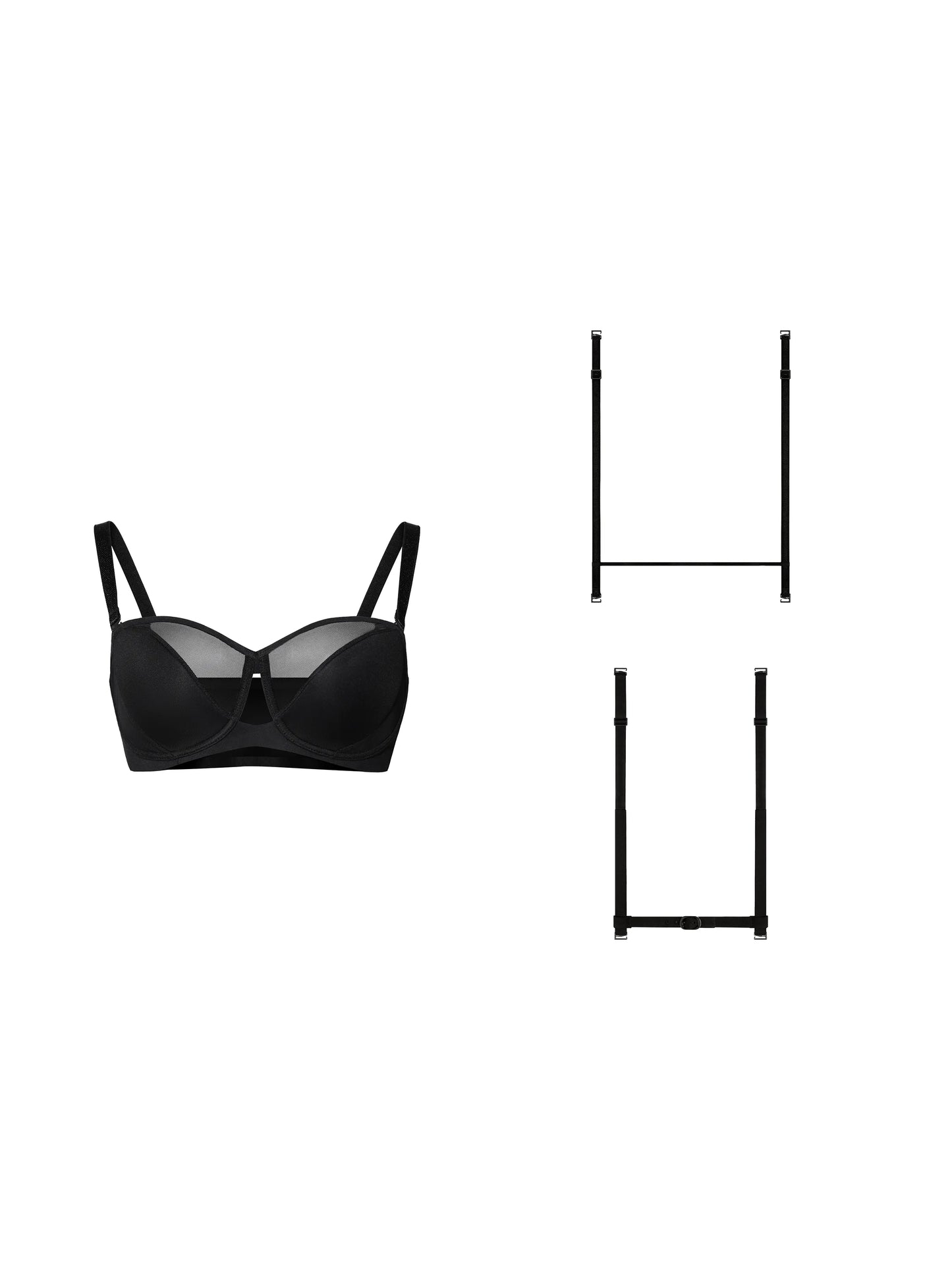 1/2-Cup Lightly Padded Demi Bra & H Back Straps