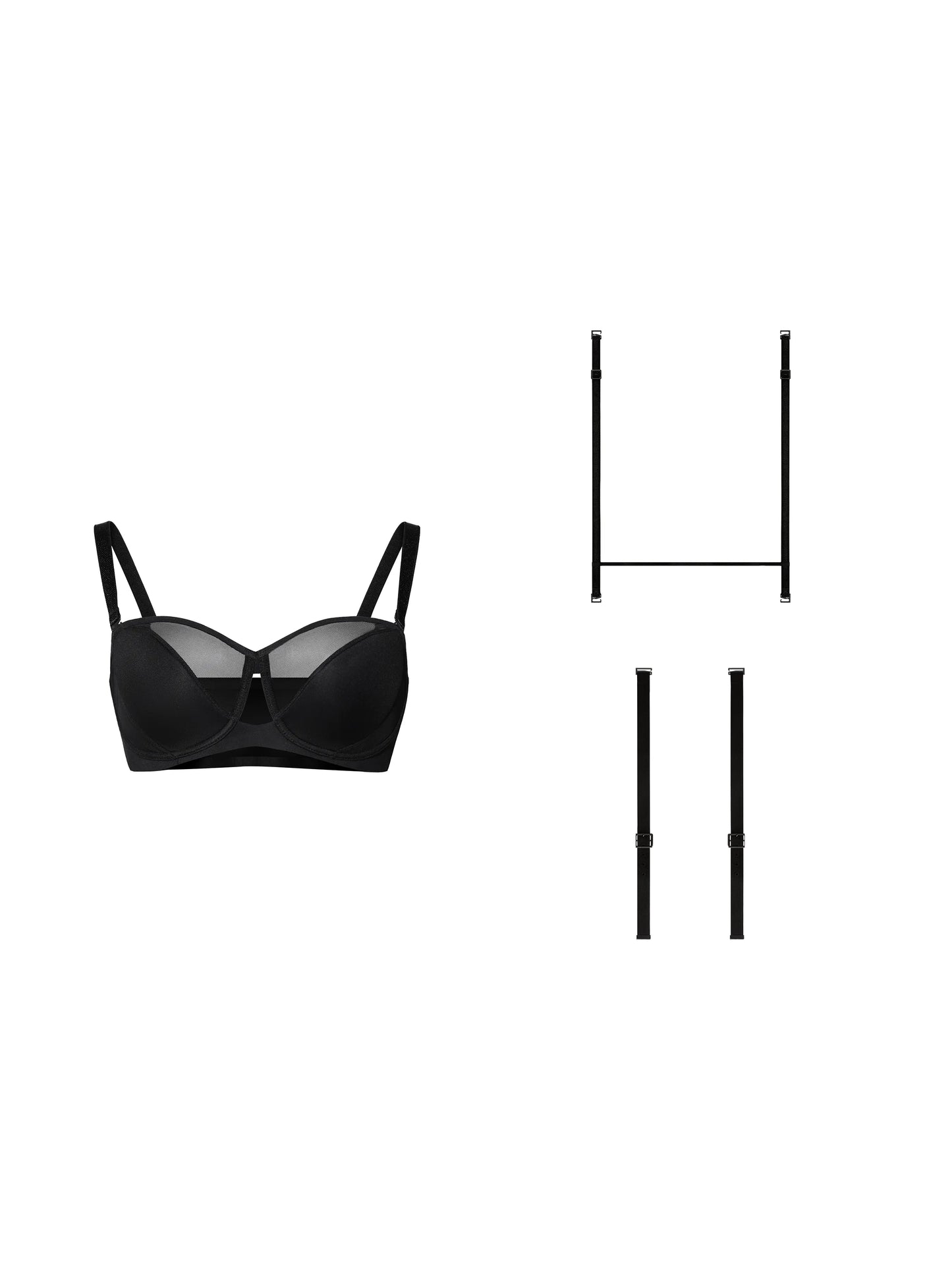 1/2-Cup Lightly Padded Demi Bra & H Back Straps
