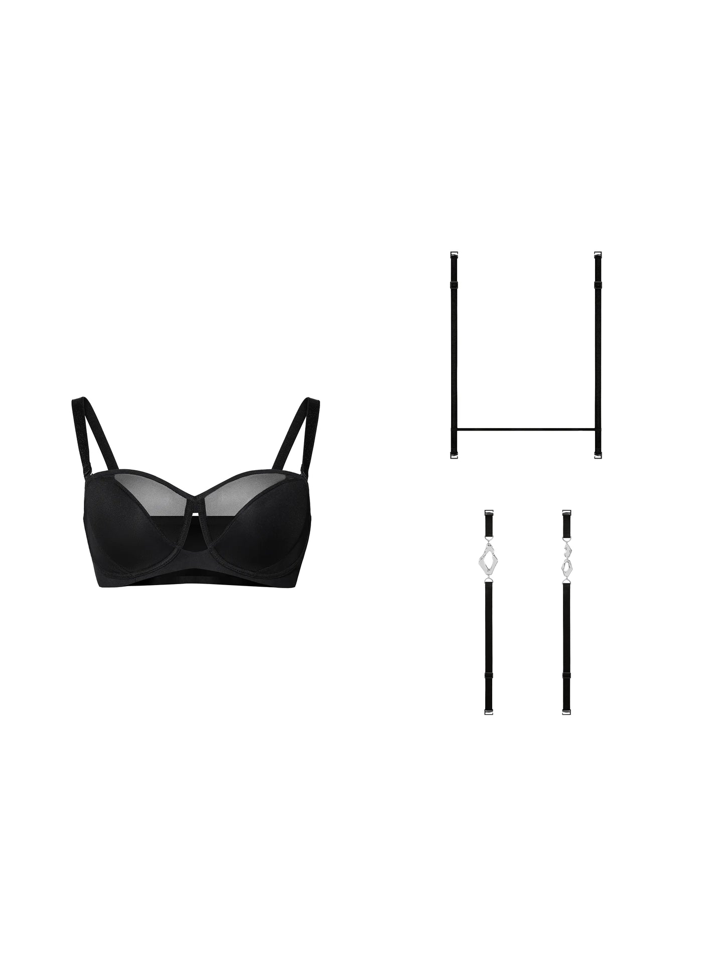 1/2-Cup Lightly Padded Demi Bra & H Back Straps