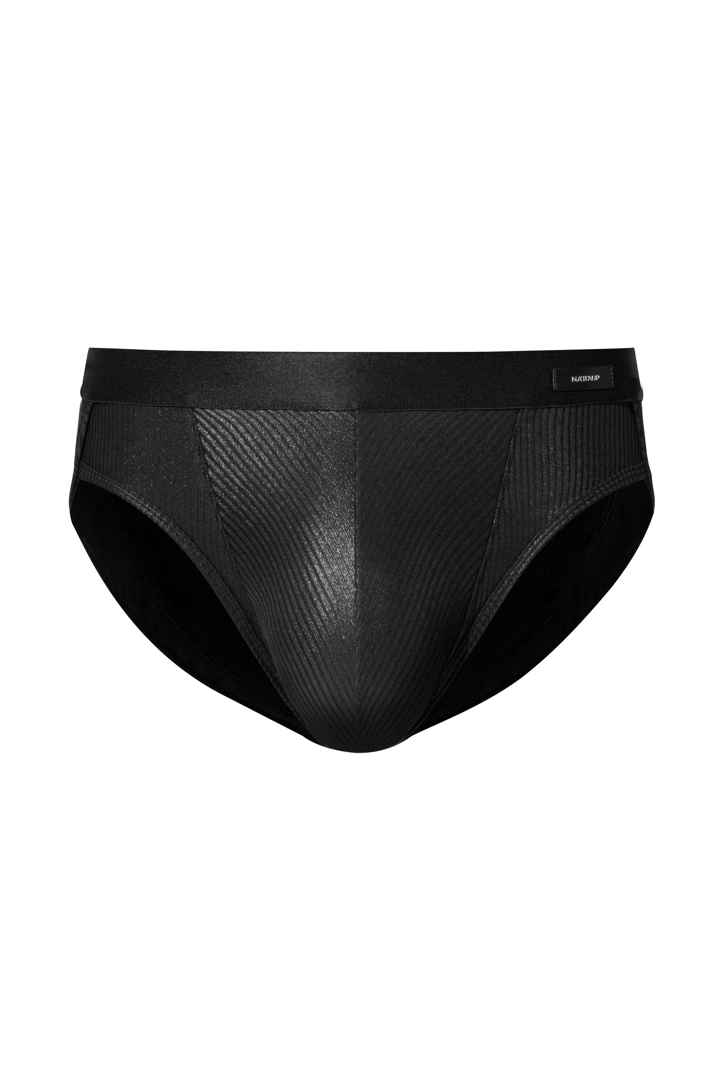 Sparkling Ribbed High-Cut Brief (Black)