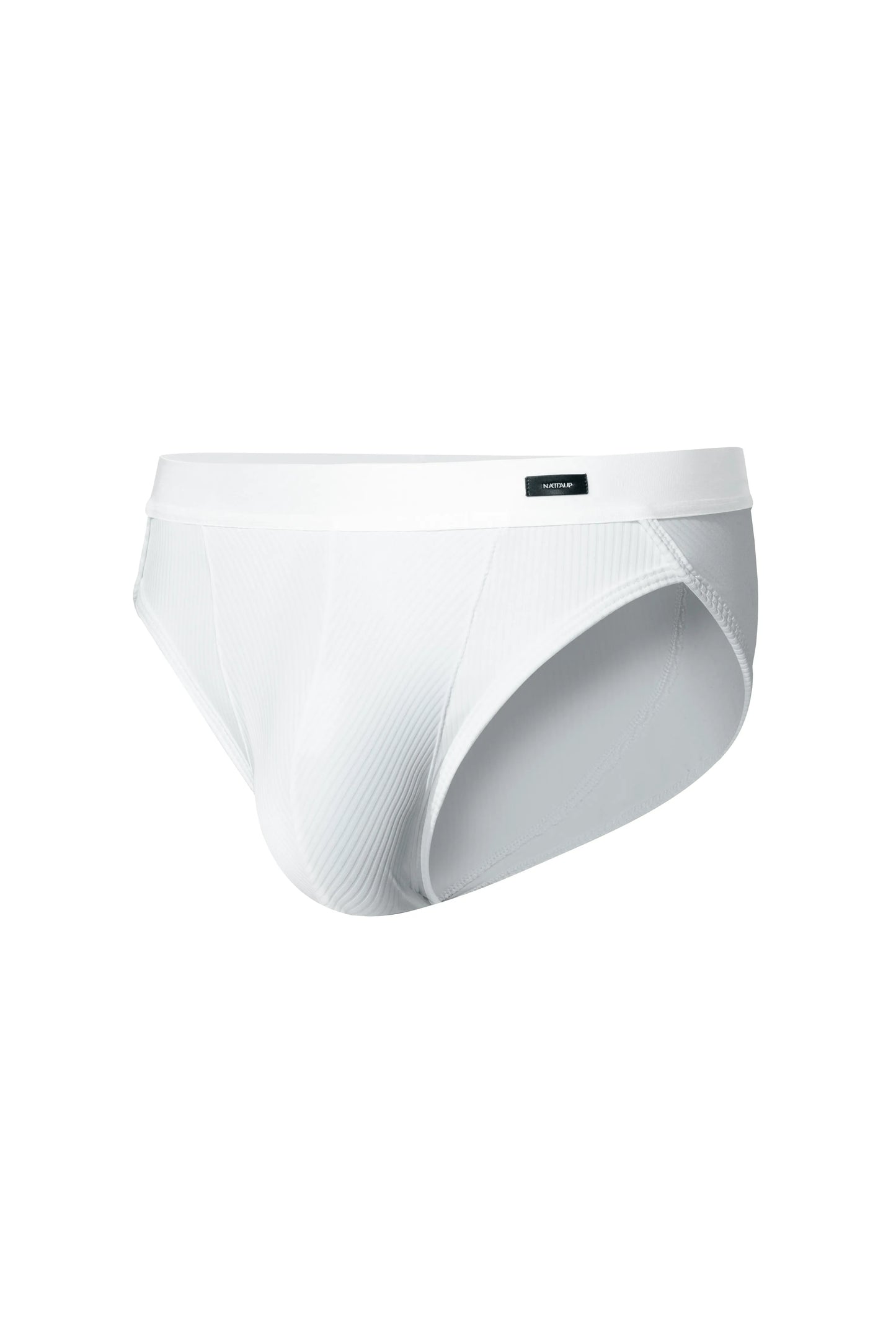 Sparkling Ribbed High-Cut Brief (White)