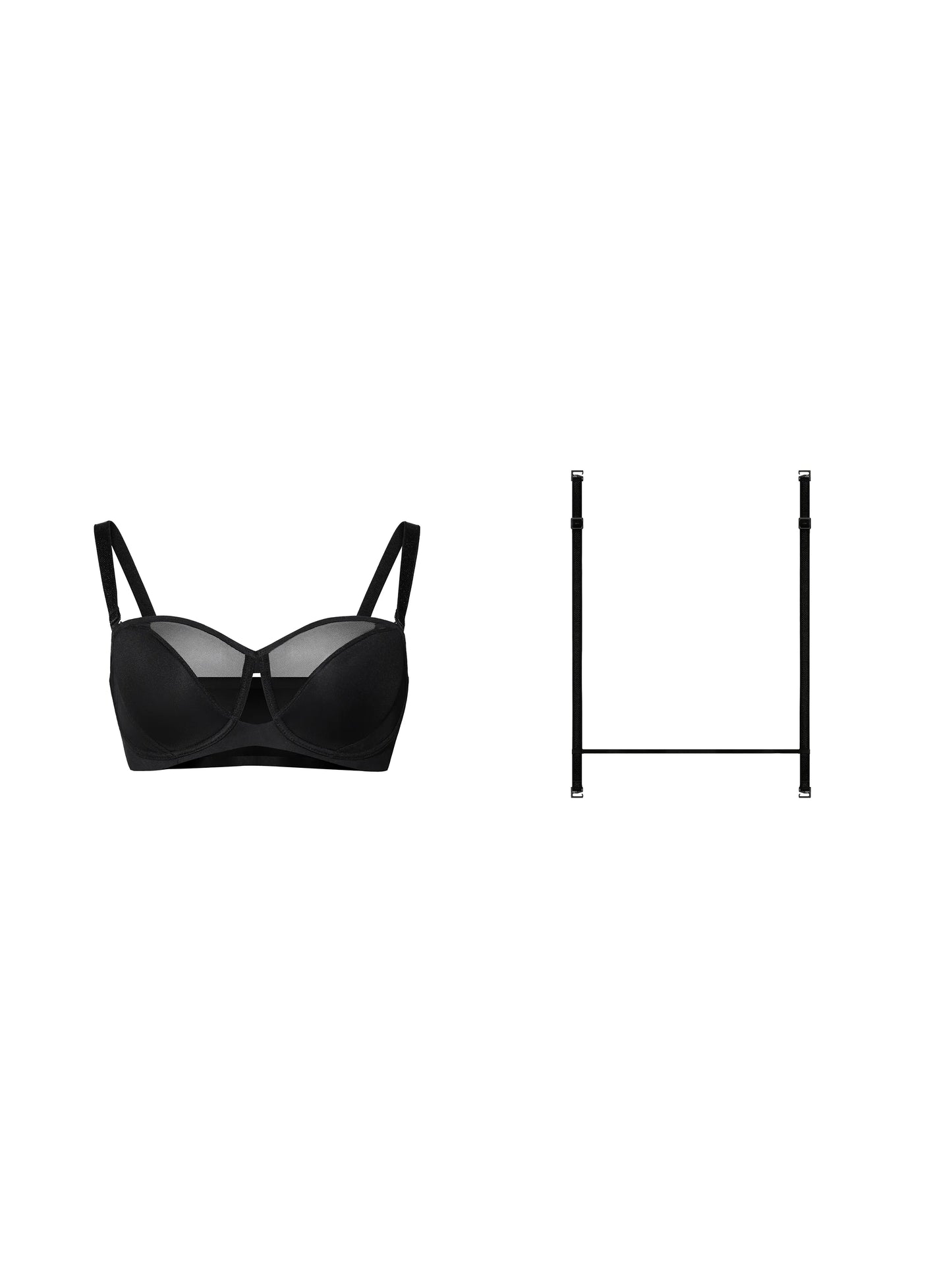 1/2-Cup Lightly Padded Demi Bra & H Back Straps