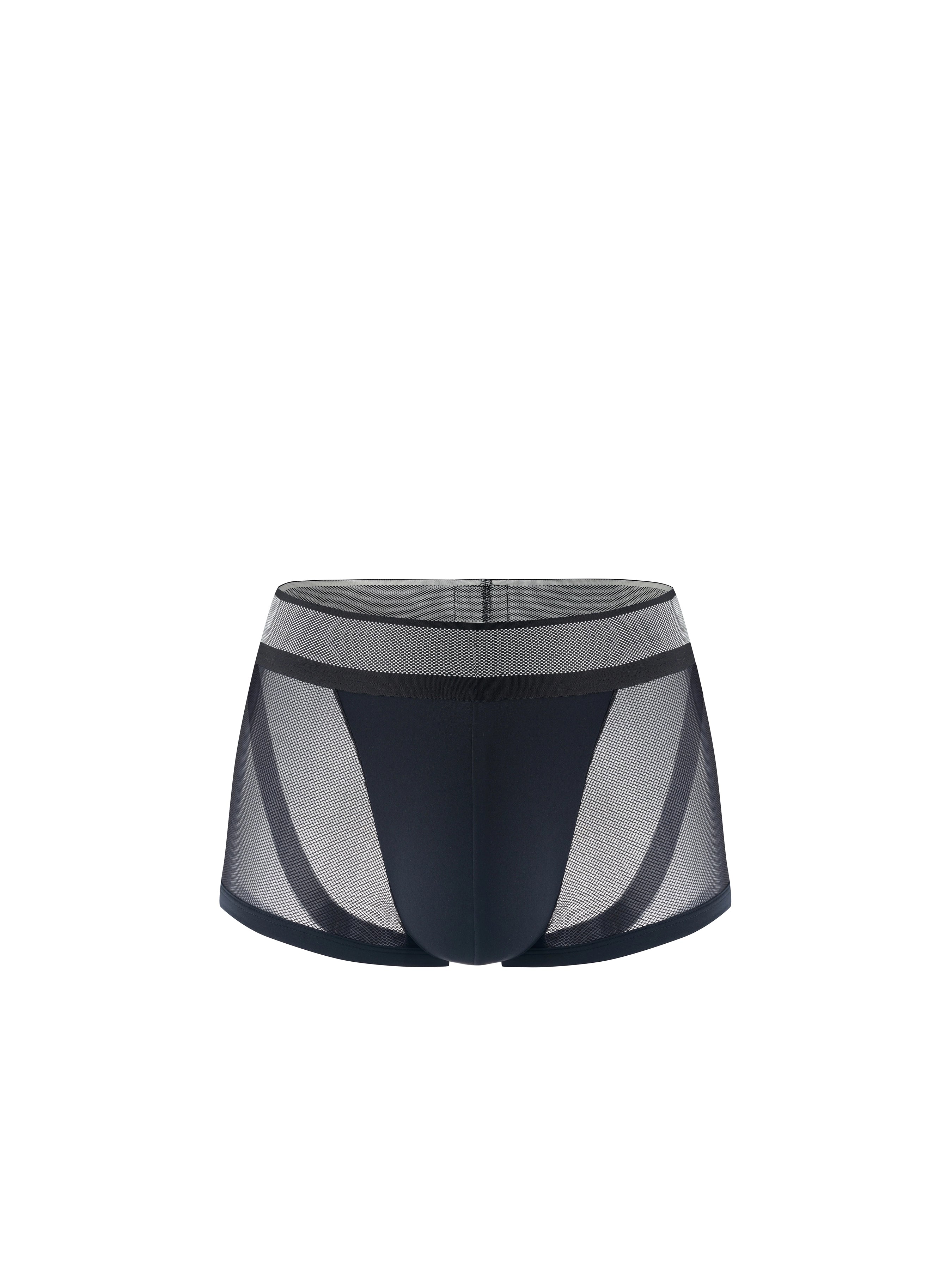 Mesh Patterned Wide Belt Trunk