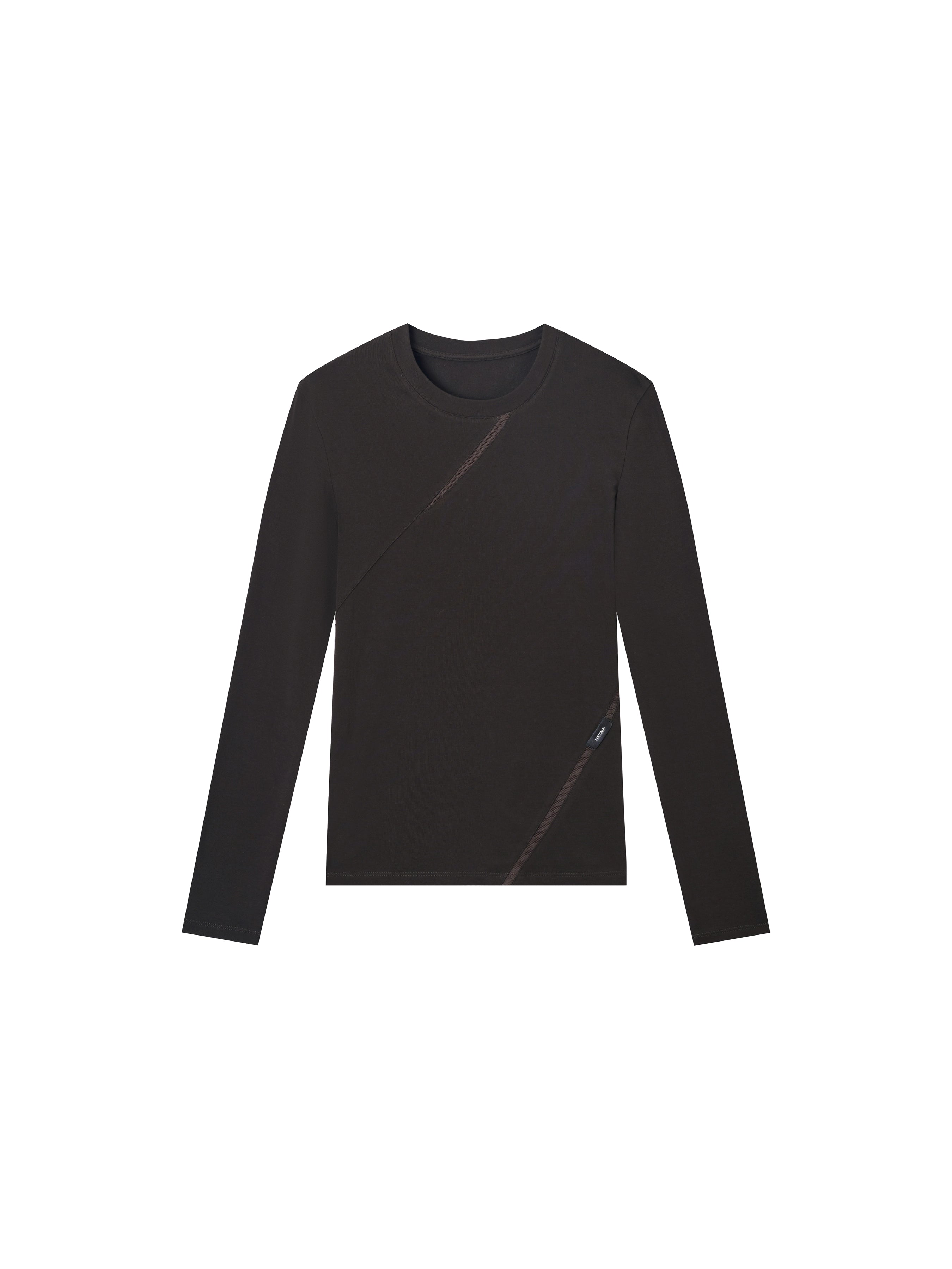 Mesh Panel Long Sleeve Top
