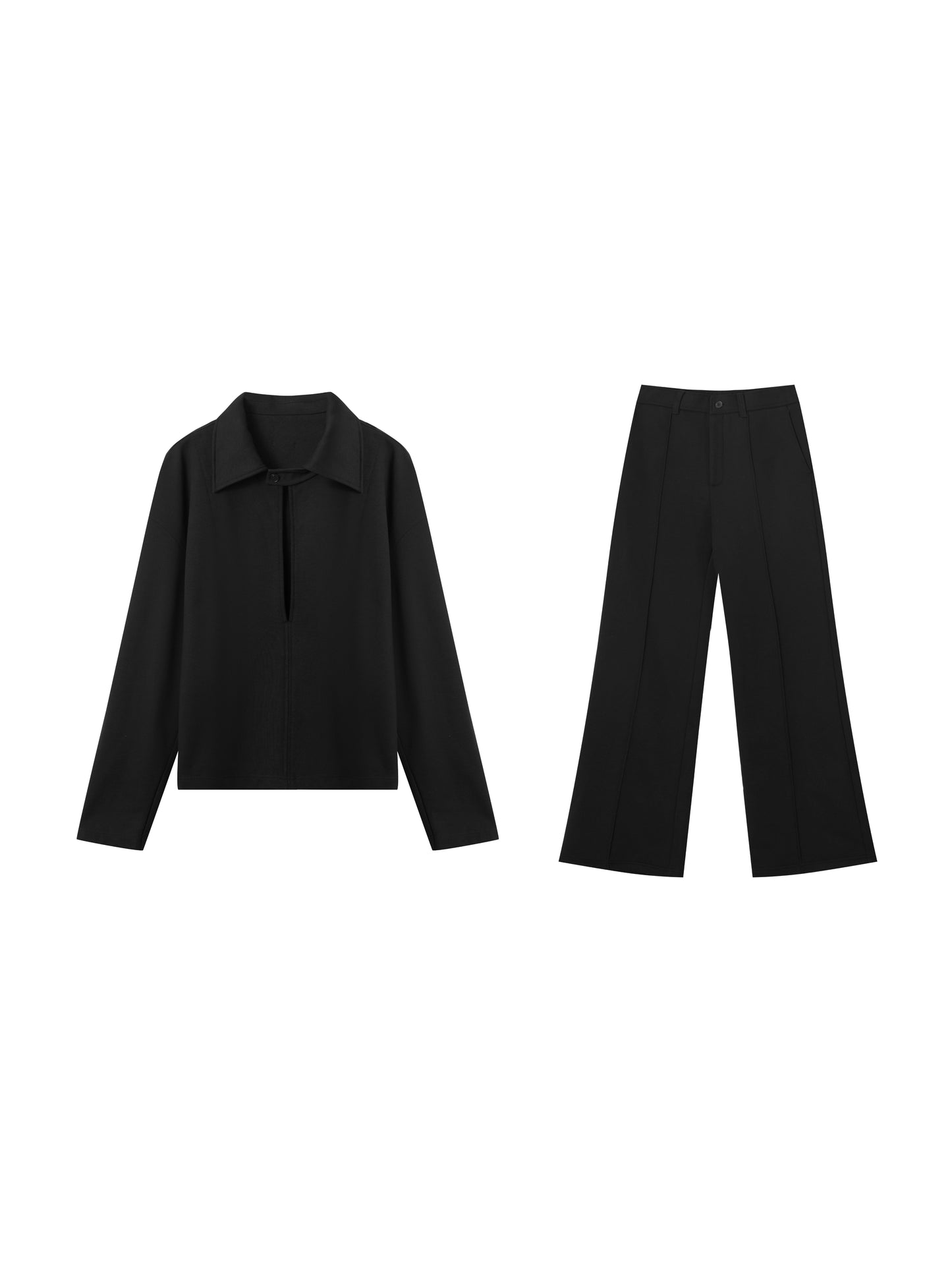 Deep V Top & Fleece Jogger Set