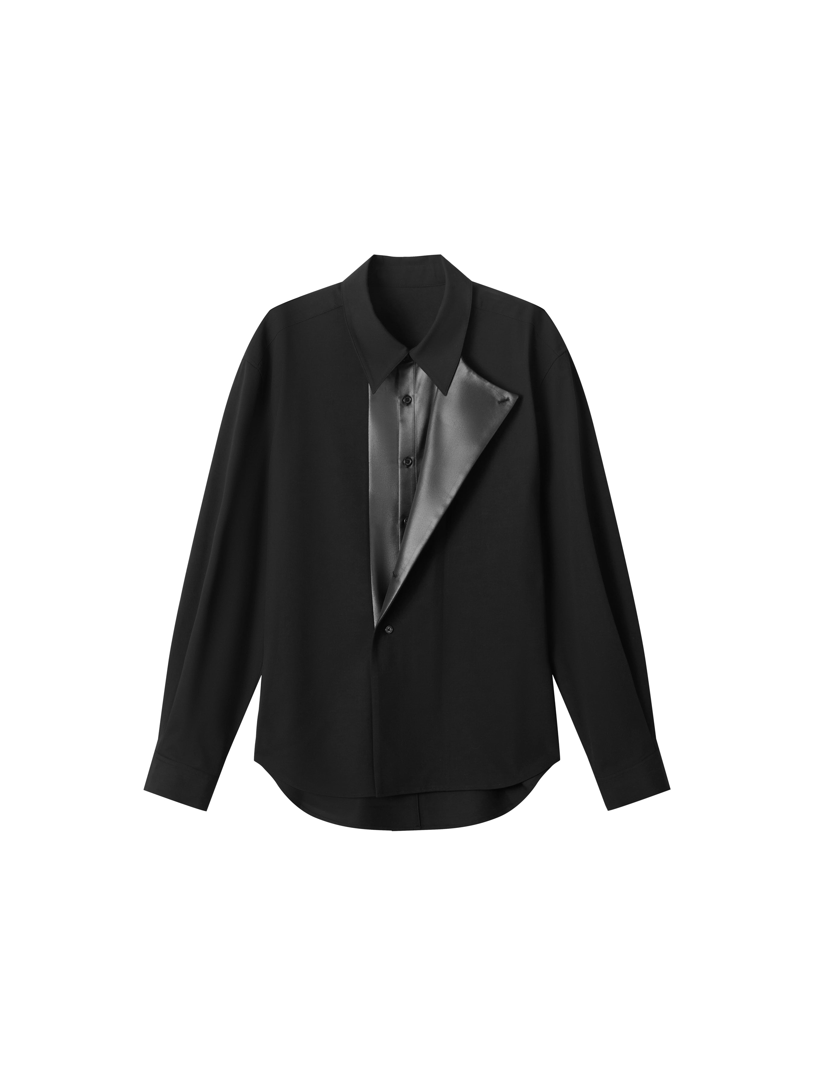 Faux Leather Shirt with Collar