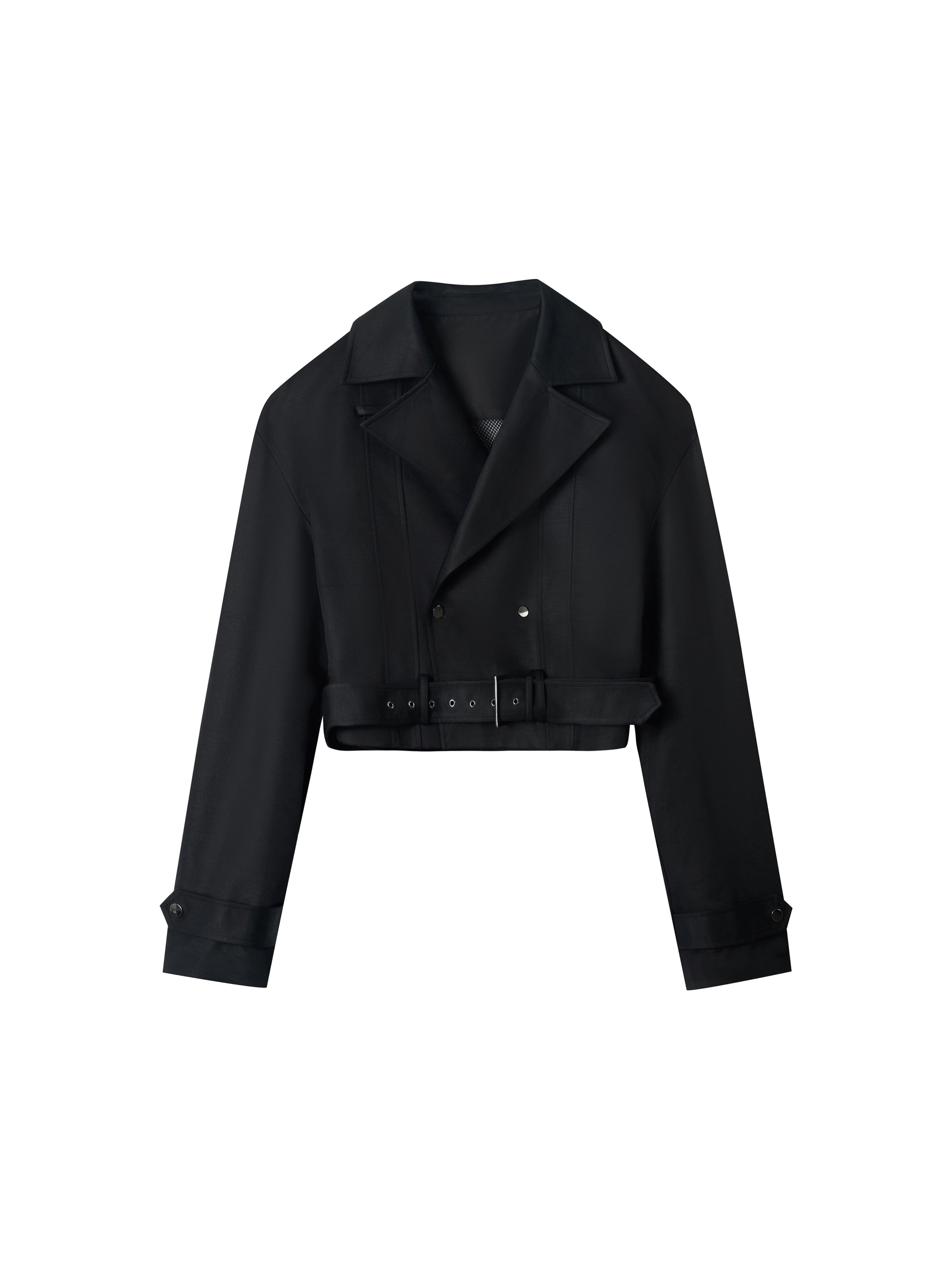 Mesh Belt Multi-Panel Short Jacket