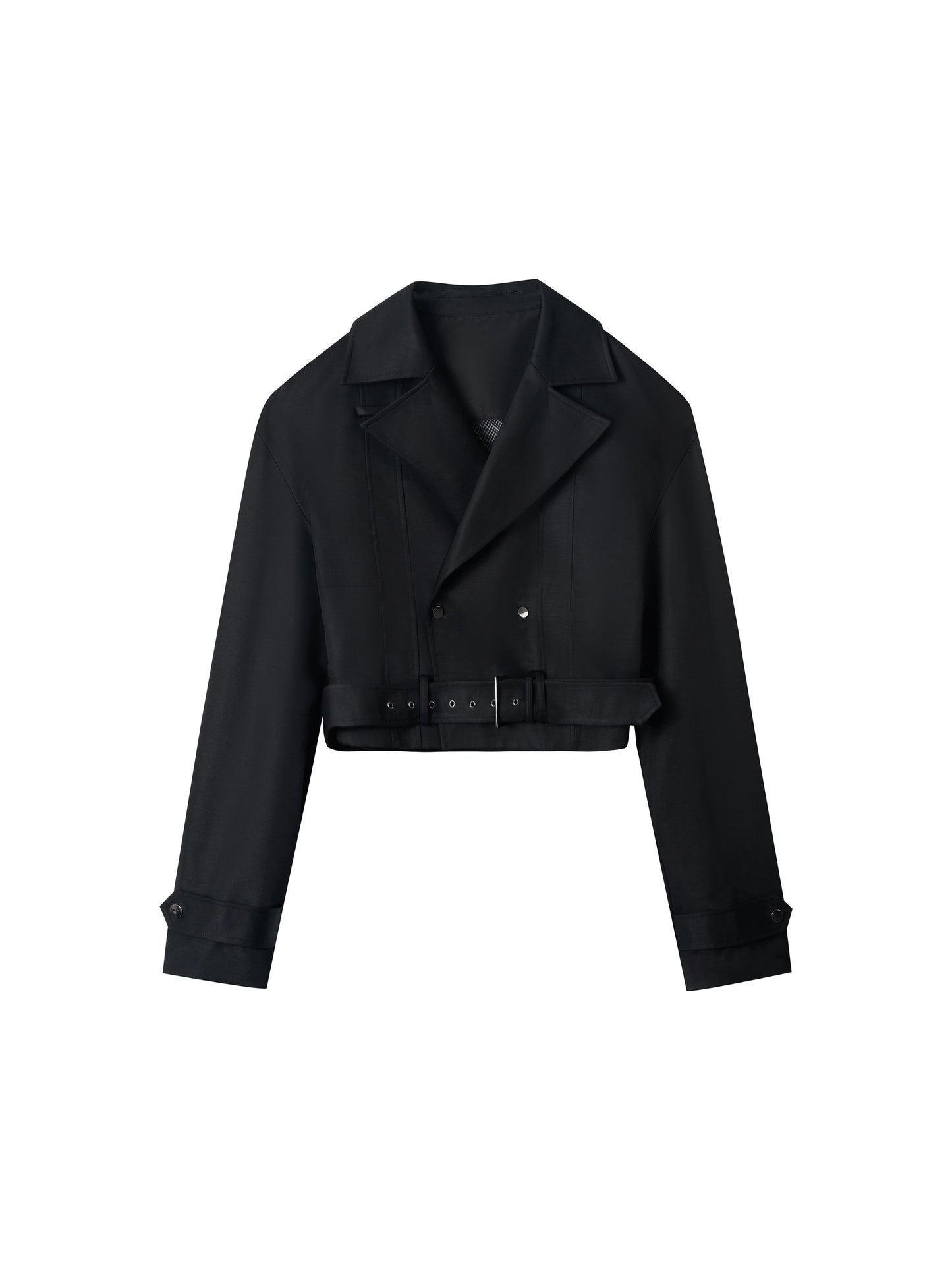 Mesh Belt Multi-Panel Short Jacket