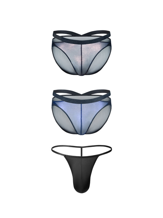 Dual-Lustre Structural Lift Side-Strap Briefs*2