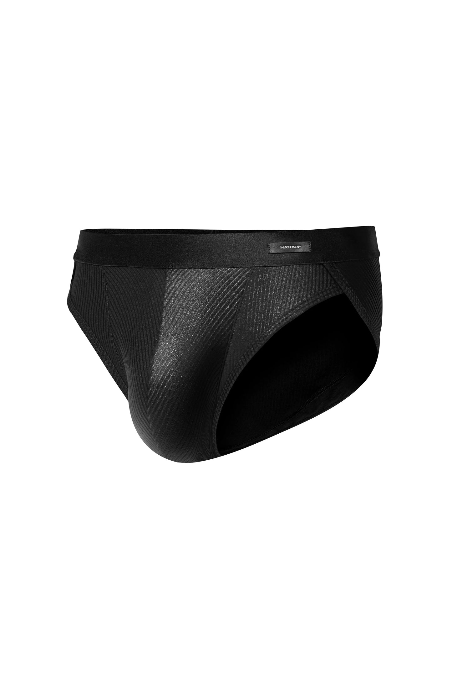 Sparkling Ribbed High-Cut Brief (Black)