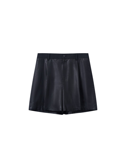 Mesh & Faux Leather Short