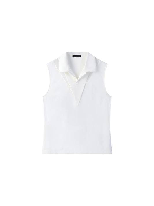 Panelled Polo Collar Vest