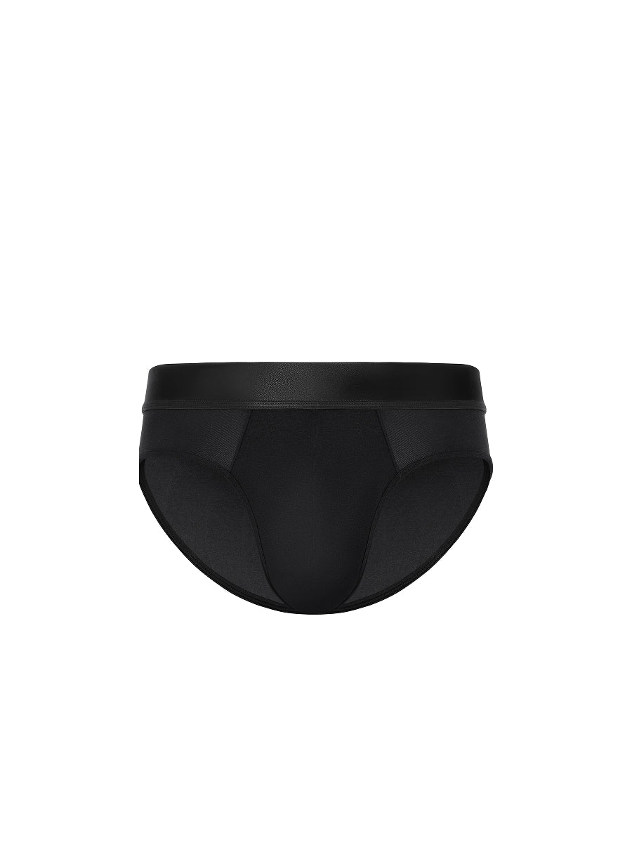 Buckle Brief & Dual-Band Joggers & Mesh Panel Sport Long Sleeve Black