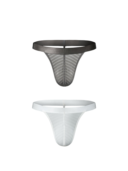 Striped Panel Thong
