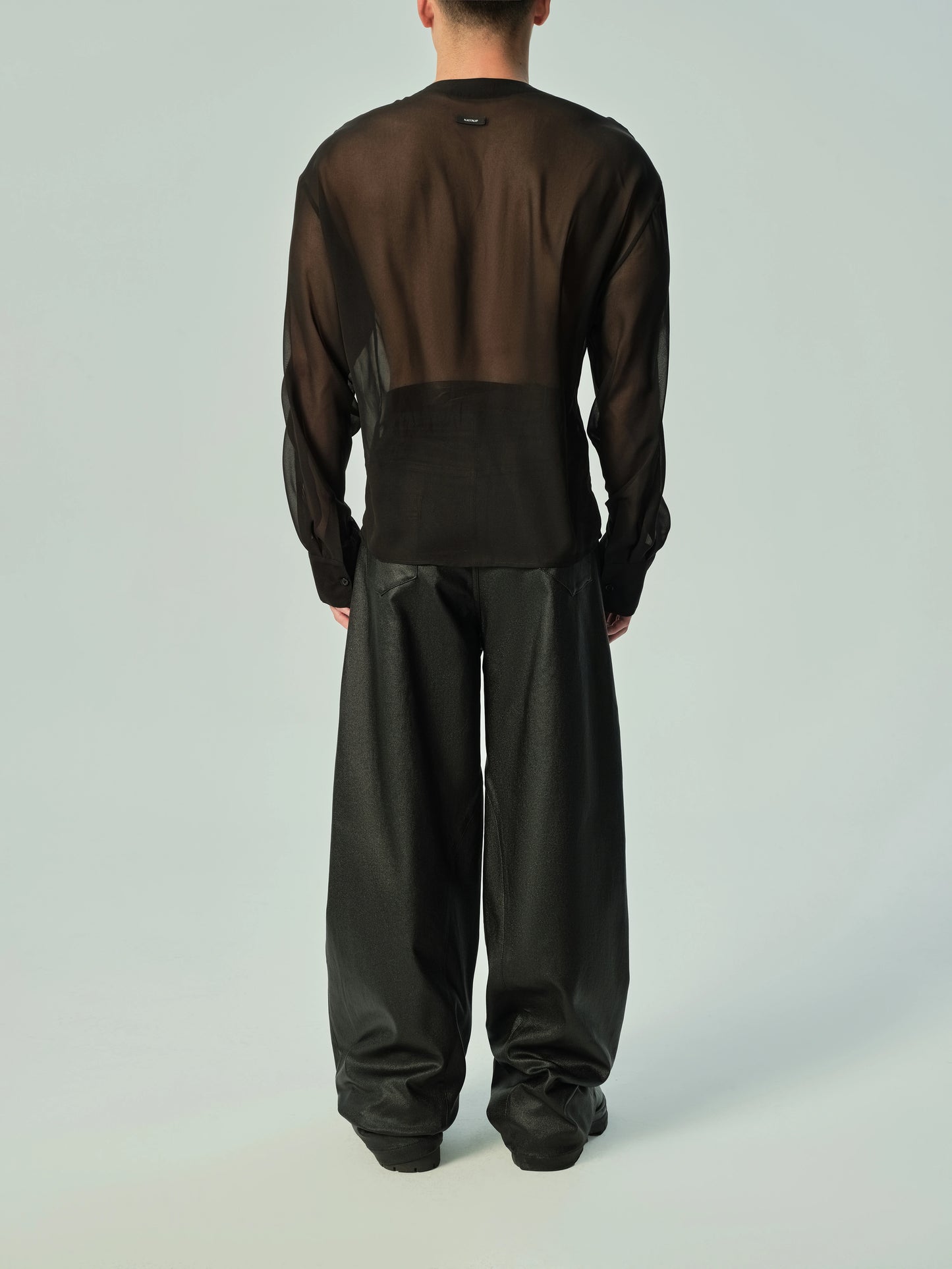 Deep V Neck Sheer Mesh Top