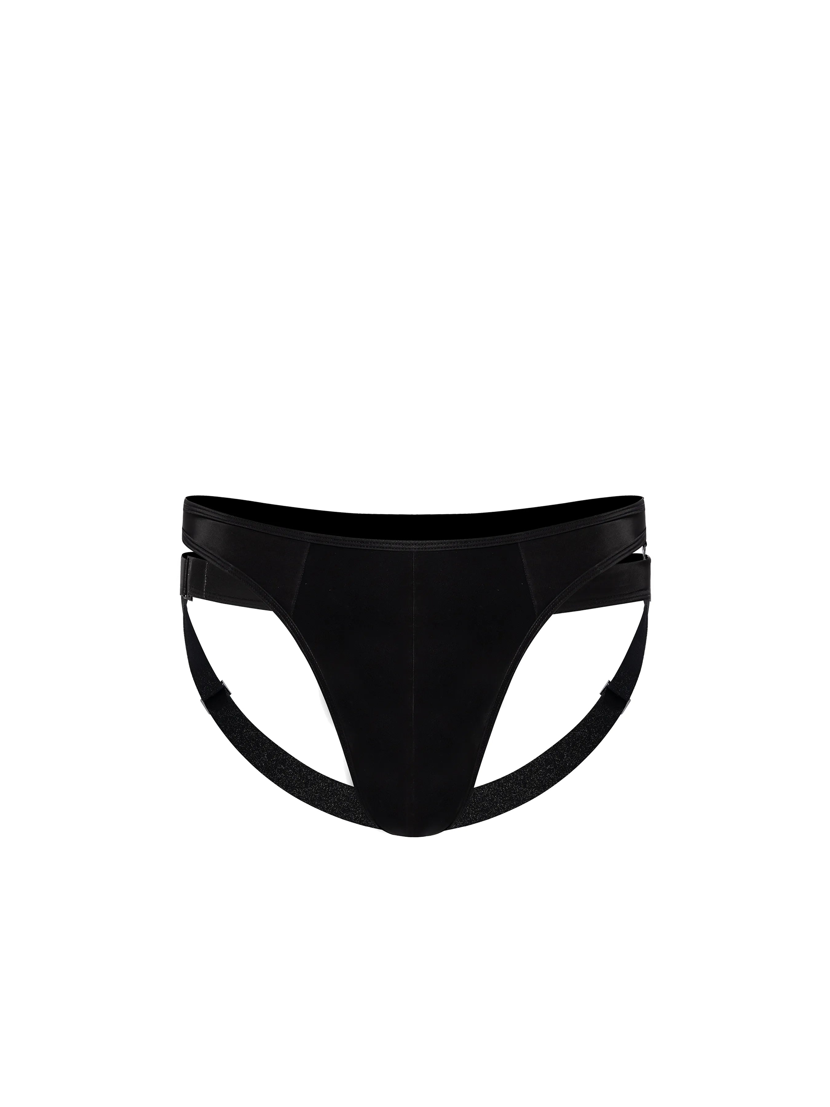 Faux Leather Thong & 9-Hook Jockstrap
