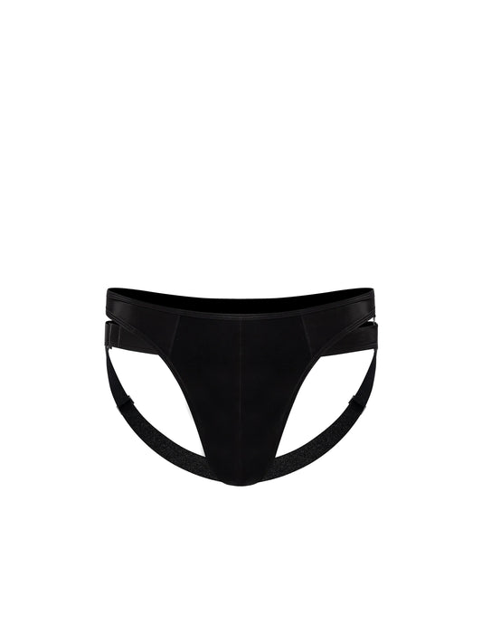 Faux Leather Thong & 9-Hook Jockstrap