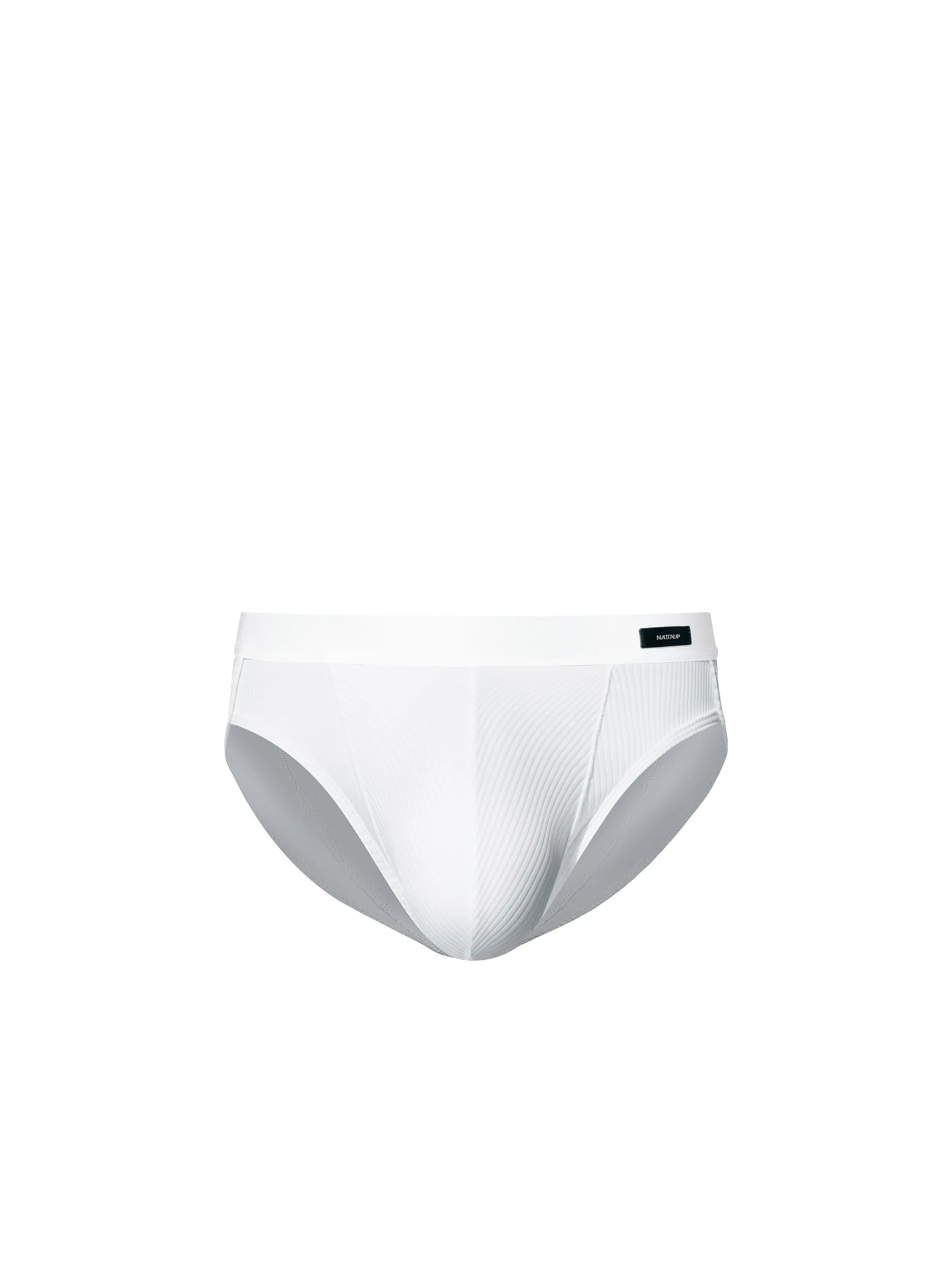 Sparkling Ribbed High-Cut Brief (White)