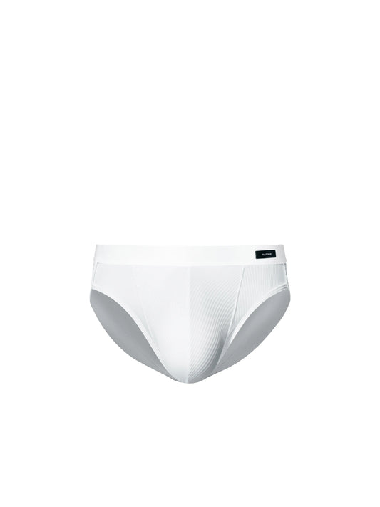 Sparkling Ribbed High-Cut Brief (White)