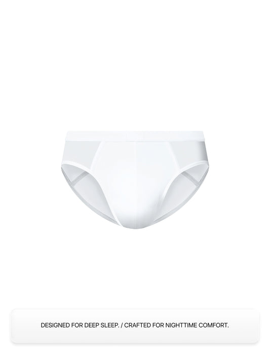 Sleep Mesh-Panel Brief (White)