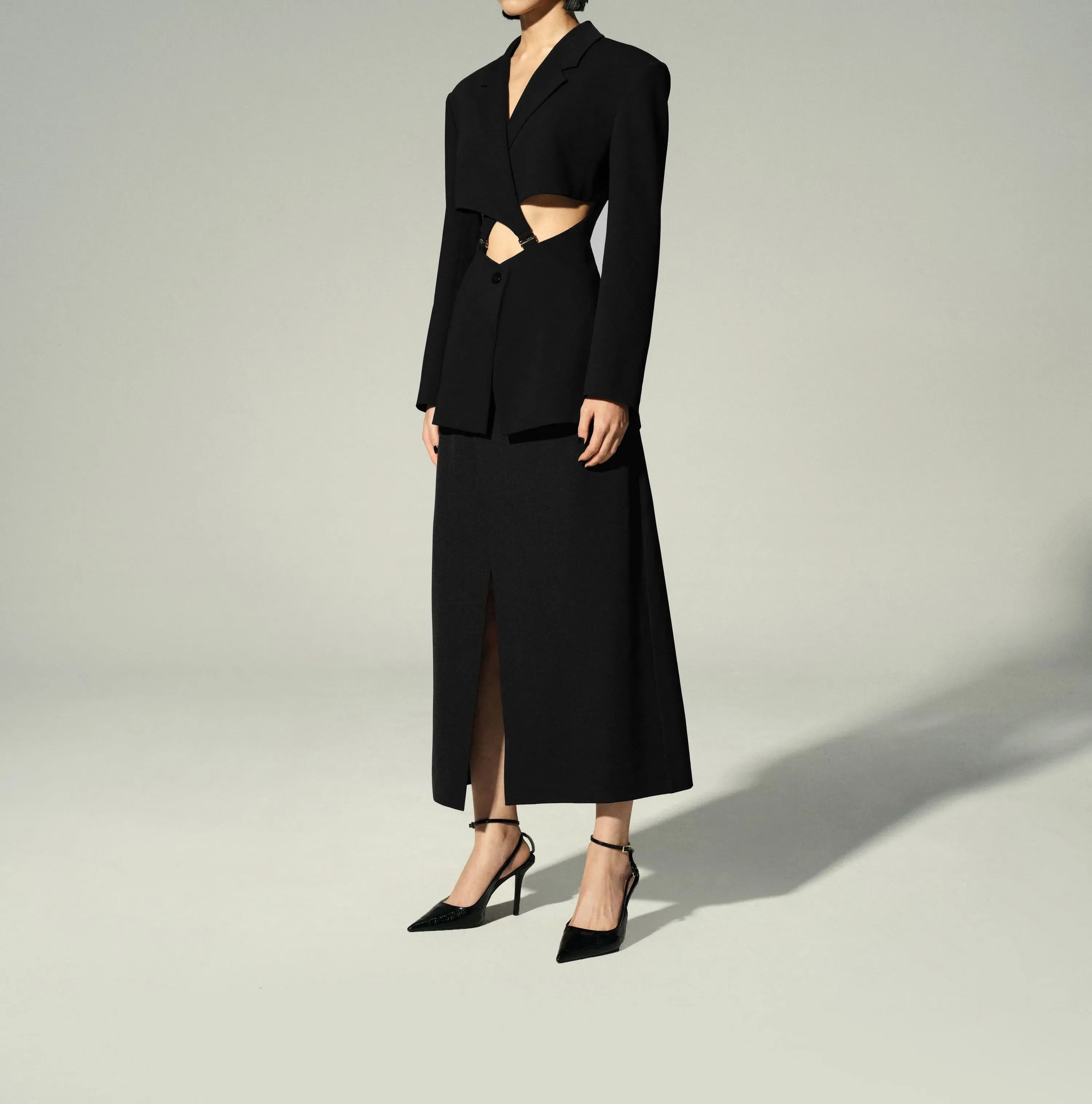 9-Hook Cutout Blazer