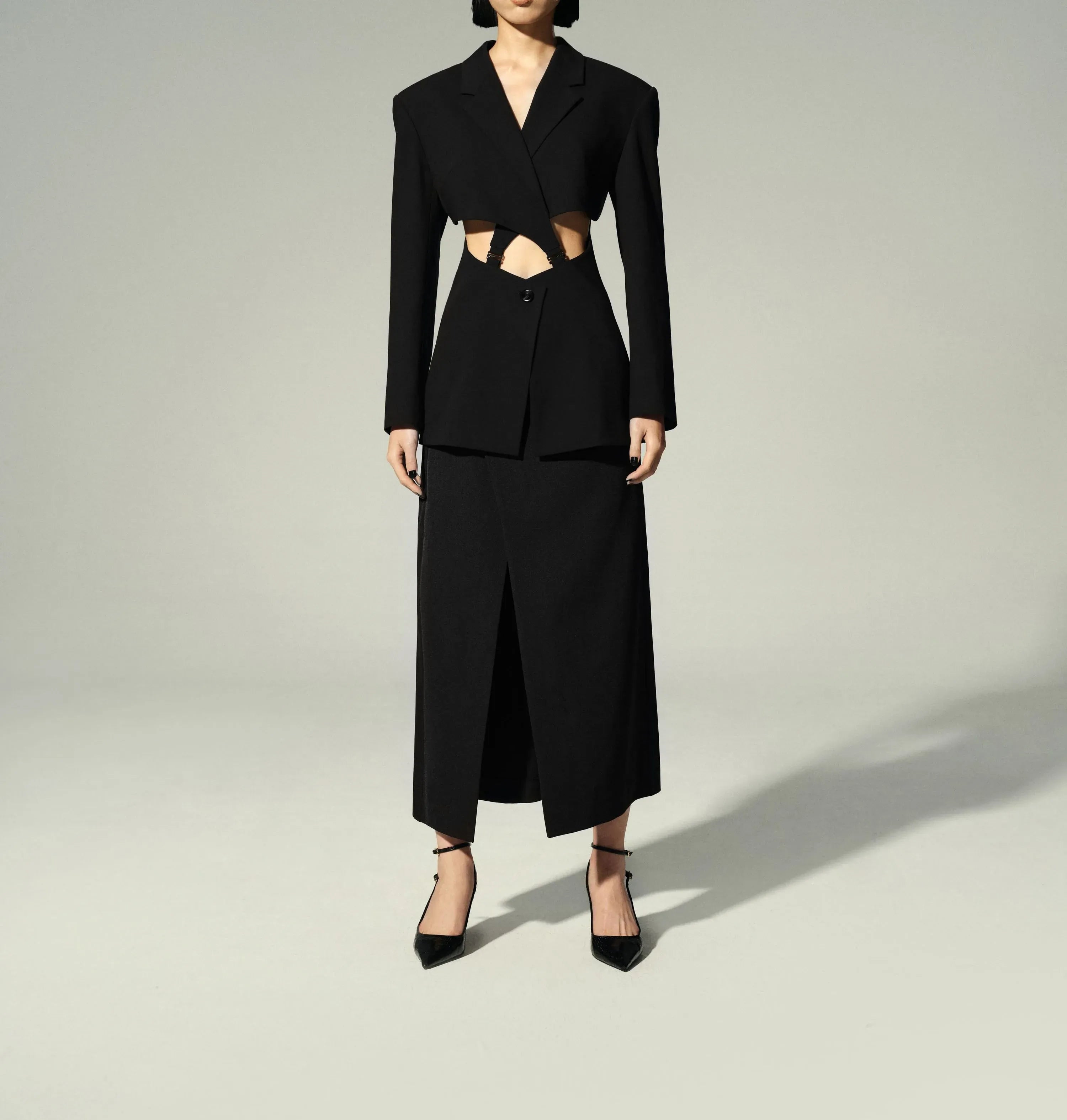9-Hook Cutout Blazer