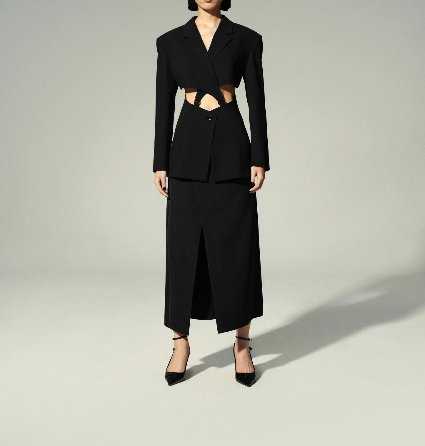 9-Hook Cutout Blazer