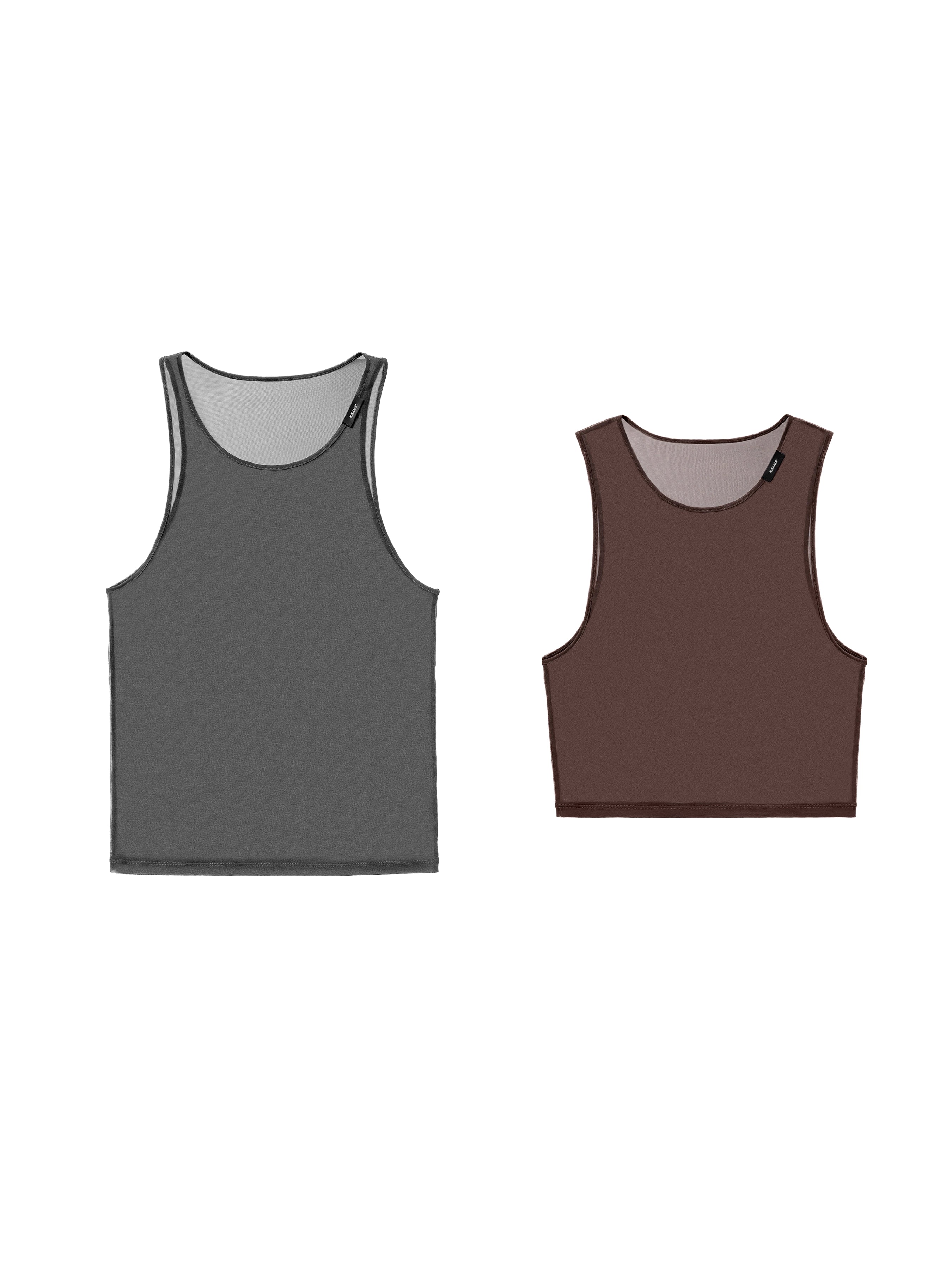 Brown & Black Mesh Vest