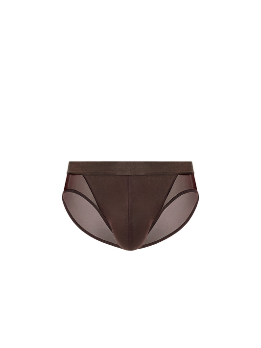 Brown Mesh Brief