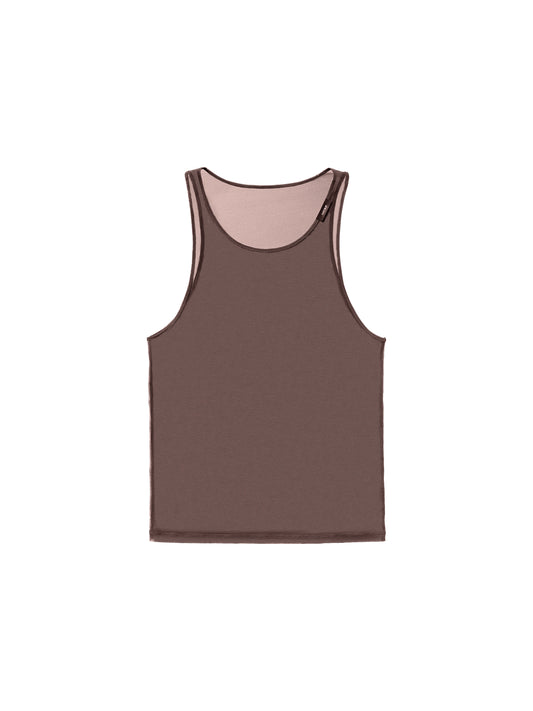 Brown Long Mesh Vest