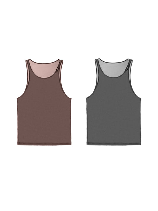 Brown & Black Mesh Vest