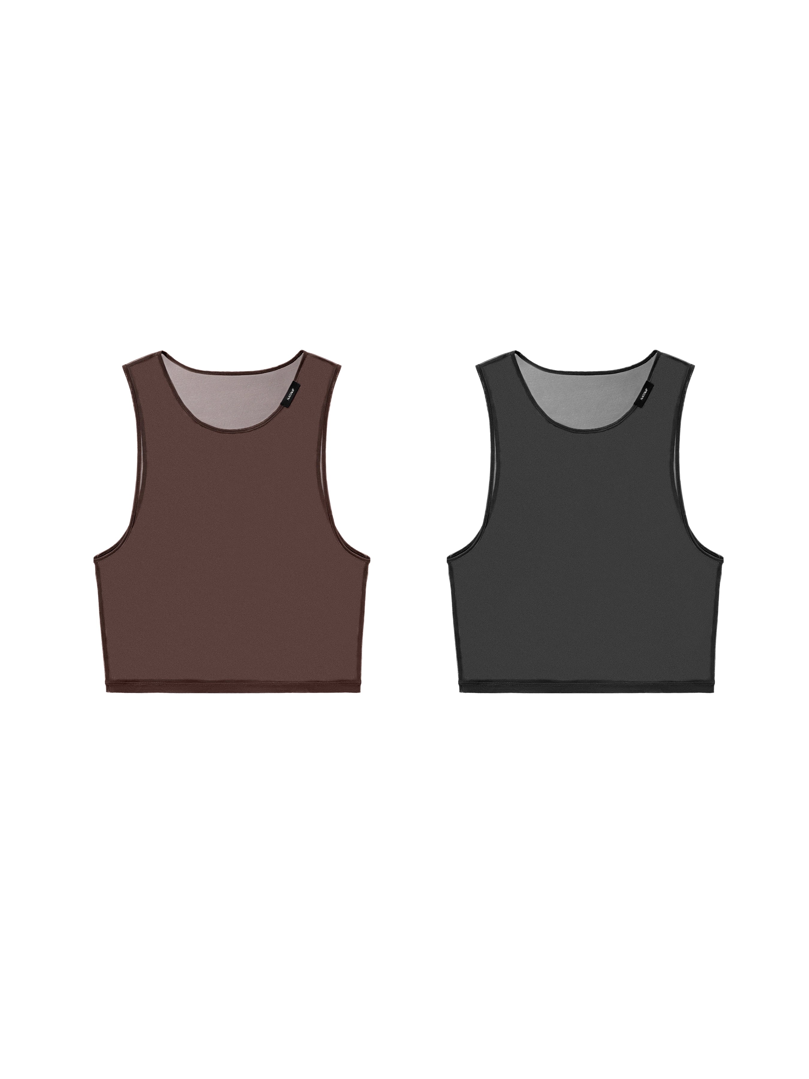 Brown & Black Mesh Vest
