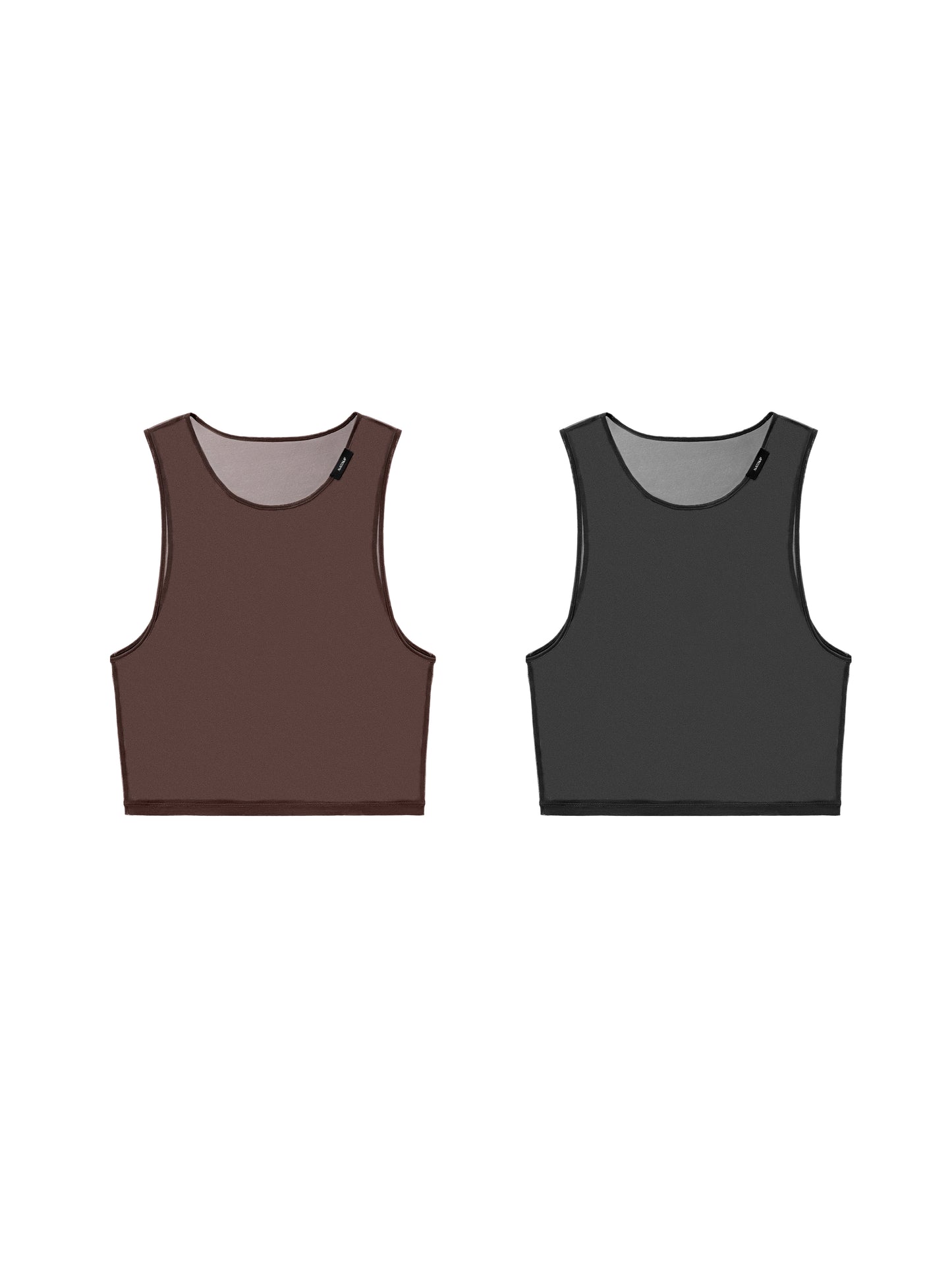 Brown & Black Mesh Vest
