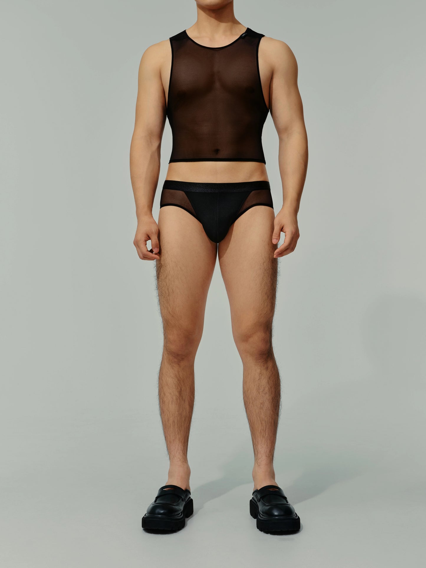 Brown Black Mesh Brief Gift Bag